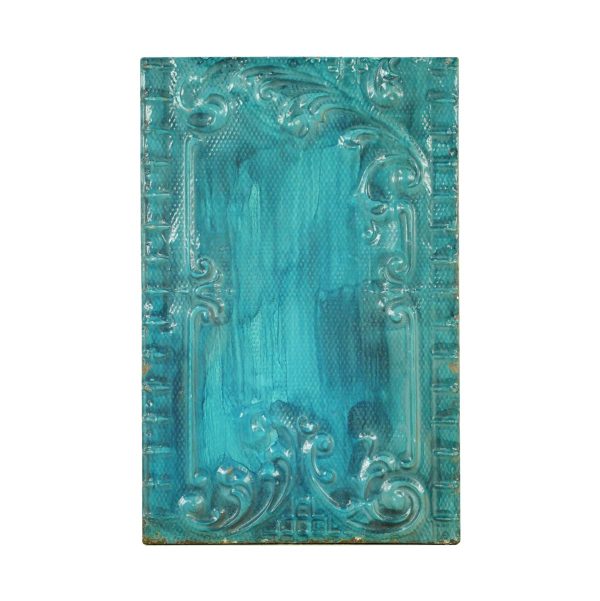 Tin Panels - Handcrafted Blue Art Nouveau Antique Tin Ceiling Panel