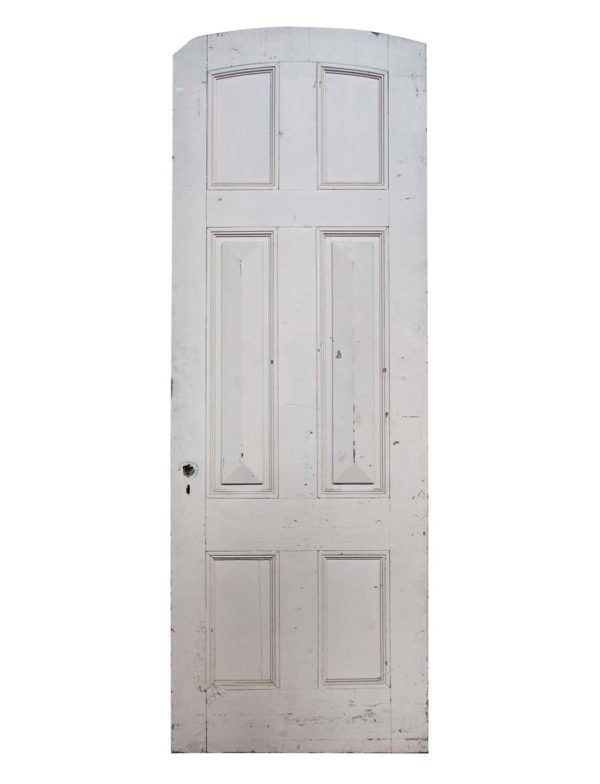 Arched Doors - Vintage 6 Pane White Wood Arched Passage Door 96.5 x 34