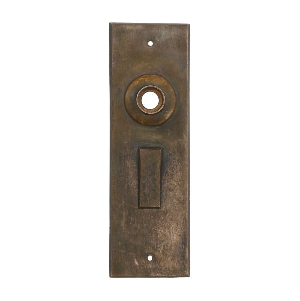 Back Plates - Antique 7.5 Bronze Passage Door Back Plate with Draft Cover