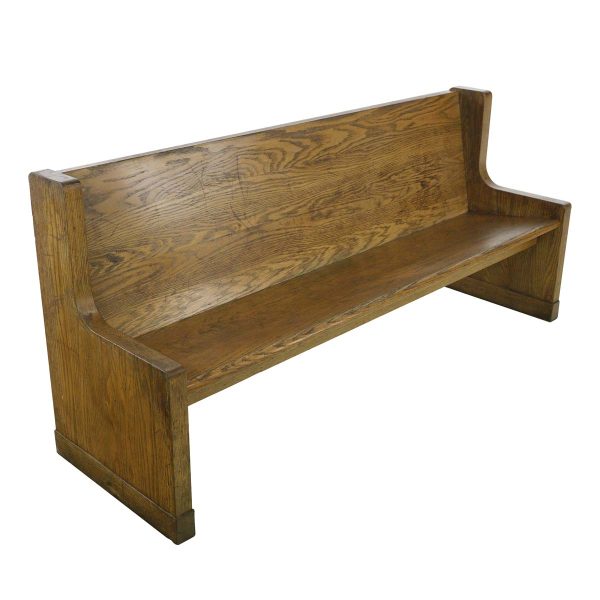 Commercial Furniture - Antique 6 ft Refinished Oak Simple Courthouse Bench