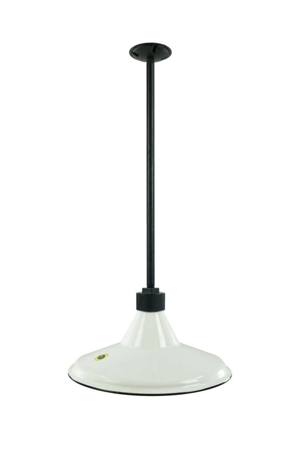 Down Lights - Restored Spero Industrial White Steel Black Pole Pendant Light