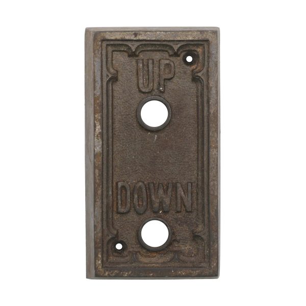 Elevator Hardware - Antique Cast Iron Up & Down Two Button Elevator Plate Cover