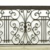 Railings & Posts - Pair of Antique Wrought Iron Harp Design Fence Sections