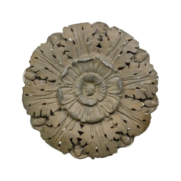 Interior Materials - Antique Round Brown Plaster Acanthus Floral Building Medallion