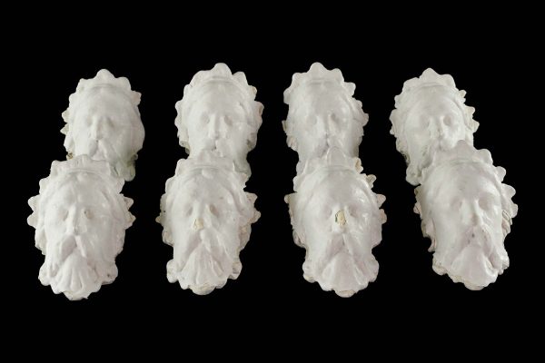 Interior Materials - Set of White Cast Plaster Bearded God Architectural Heads