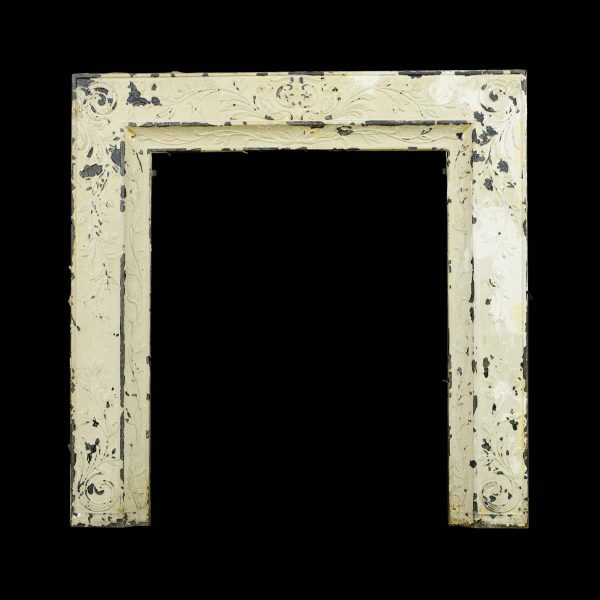 Screens & Covers - Antique Victorian White Painted Cast Iron Fireplace Insert Surround