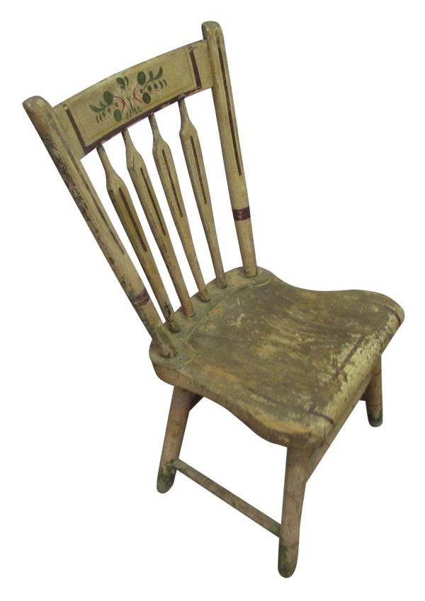 Seating - Antique Distressed Floral Wooden Chair