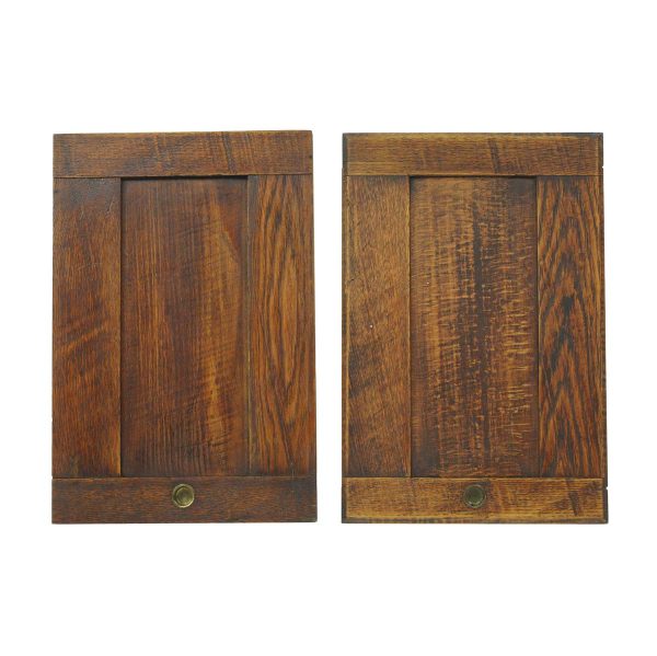 Cabinet Doors - Pair of Antique Mirrored Back Oak Cabinet Doors 16 x 10.625