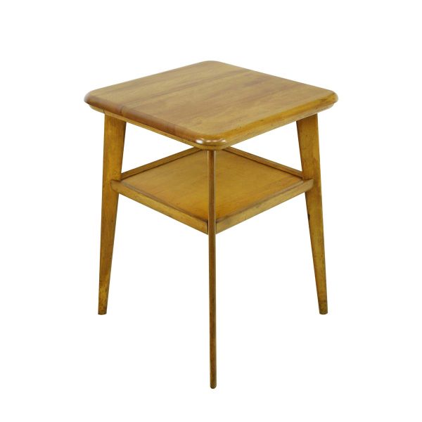 Living Room - Mid Century 20 in. Square End Table Night Stand with Shelf
