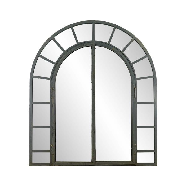 Reclaimed Windows - Arched Shaped Steel Casement Double Door Window