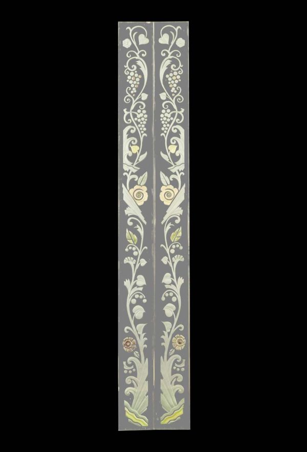 Waldorf Astoria - Pair of Waldorf Astoria Etched Glass Hand Painted Mirror Frame Moldings WAN284142