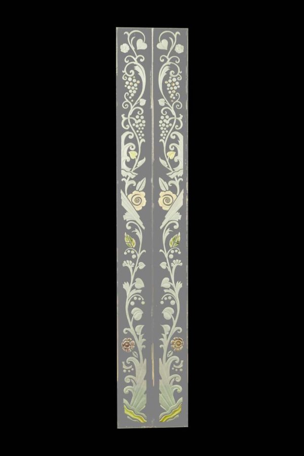 Waldorf Astoria - Pair of Waldorf Astoria Etched Glass Hand Painted Mirror Frame Moldings WAN284144