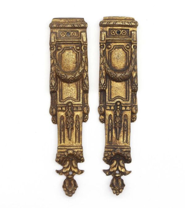 Applique - Pair of European 6.25 in. Ornate Bronze Furniture Leg Appliques