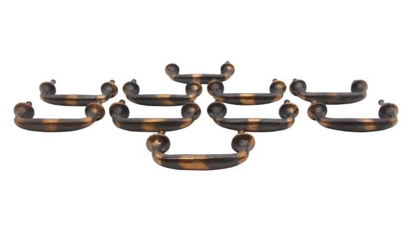 Cabinet & Furniture Pulls - Set of 10 Olde New Japanned Copper Cast Iron Bridge Drawer Cabinet Pulls