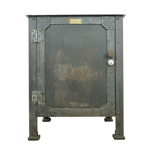 Commercial Furniture - Antique Riveted Steel Textile Machine Works Factory Cabinet