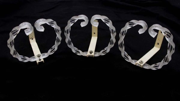 Curtain Hardware - Set of 3 Vintage Clear Lucite Twisted Curtain Drapery Tie Backs