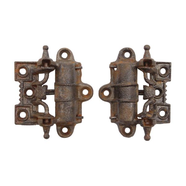 Door Hinges - Pair of Antique Cast Iron Steeple Screen Door Spring Hinges