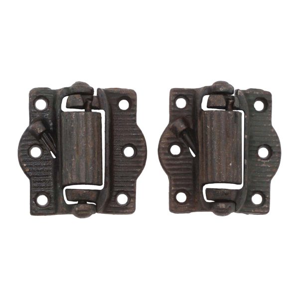 Door Hinges - Pair of Antique Champion Cast Iron Screen Door Spring Hinges