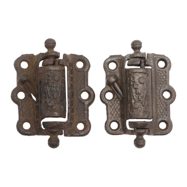 Door Hinges - Pair of Antique Victorian Cast Iron Screen Door Spring Hinges