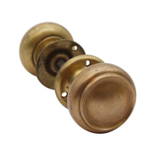 Door Knob Sets - Vintage Concentric Brass Passage Door Knob Set