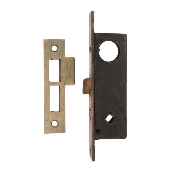 Door Locks - Vintage Narrow Brass 1 in. Backset Entry Mortise Lock