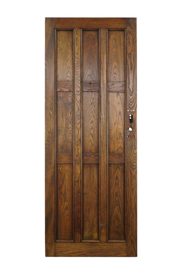 Entry Doors - Arts & Crafts 9 Pane Dark Oak Wood Entry Door 76.5 x 29.625