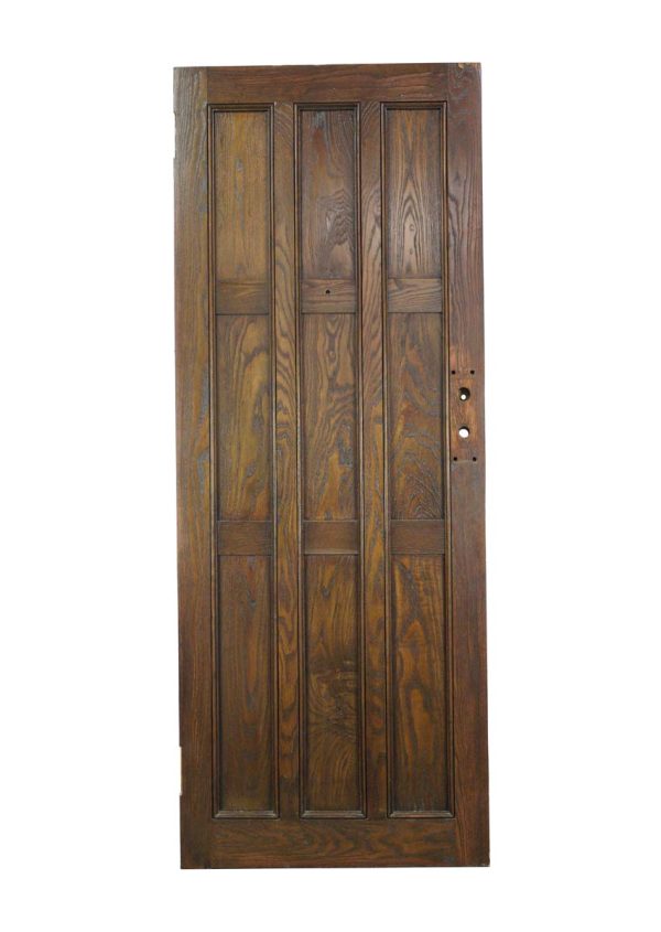 Entry Doors - Arts & Crafts 9 Pane Dark Oak Wood Entry Door 76.75 x 29.75