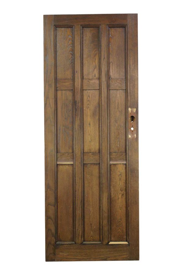 Entry Doors - Arts & Crafts 9 Pane Dark Oak Wood Entry Door 77 x 29.625