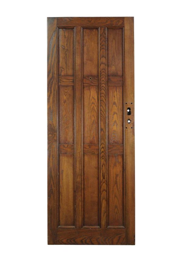 Entry Doors - Arts & Crafts 9 Pane Dark Oak Wood Entry Door 77.25 x 29