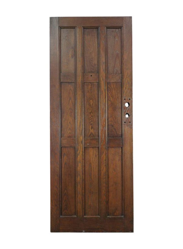 Entry Doors - Arts & Crafts 9 Pane Dark Oak Wood Entry Door 77.25 x 29.875