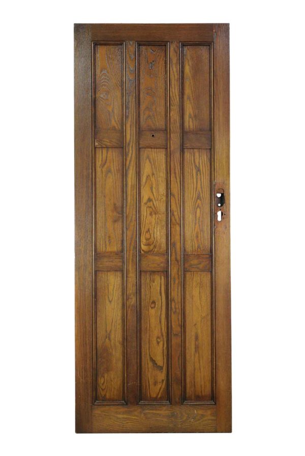 Entry Doors - Arts & Crafts 9 Pane Dark Oak Wood Entry Door 77.375 x 29.625