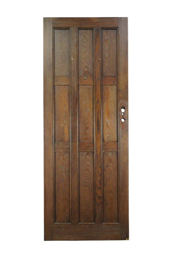 Entry Doors - Arts & Crafts 9 Pane Dark Oak Wood Entry Door 77.375 x 29.75