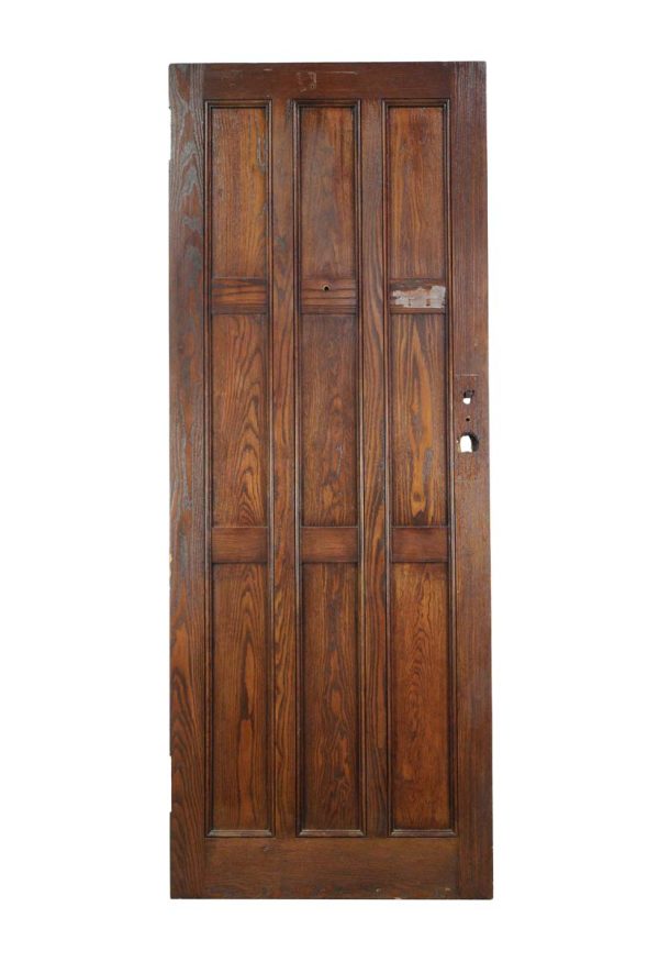 Entry Doors - Arts & Crafts 9 Pane Dark Oak Wood Entry Door 77.625 x 29.75