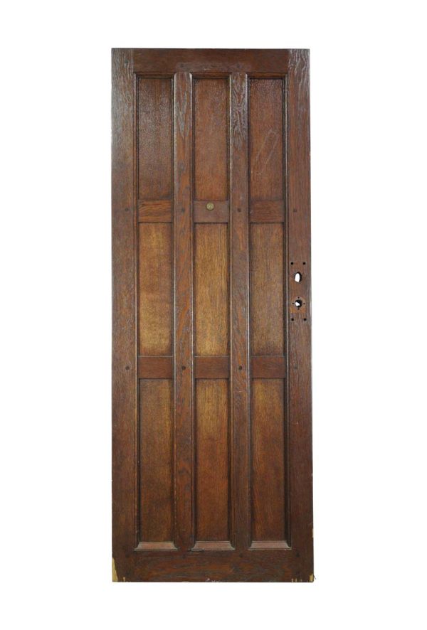 Entry Doors - Arts & Crafts 9 Pane Dark Oak Wood Entry Door 78.3 x 29.75