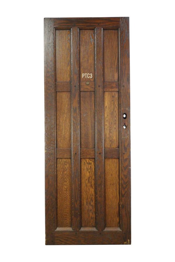 Entry Doors - Arts & Crafts 9 Pane Dark Oak Wood Entry Door 78.5 x 30