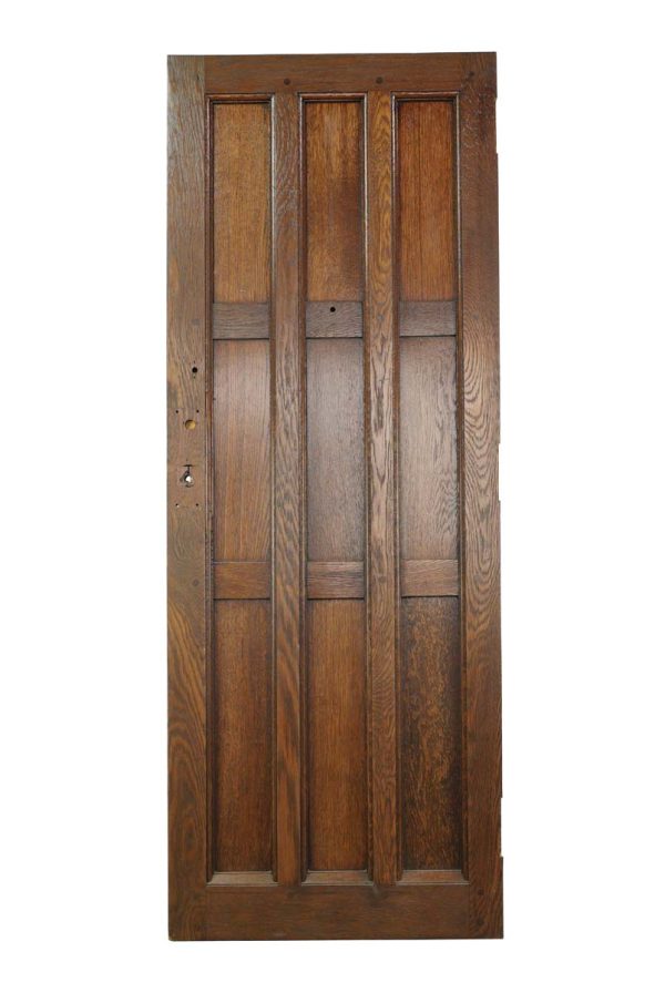 Entry Doors - Arts & Crafts 9 Pane Dark Oak Wood Entry Door 78.75 x 29.625