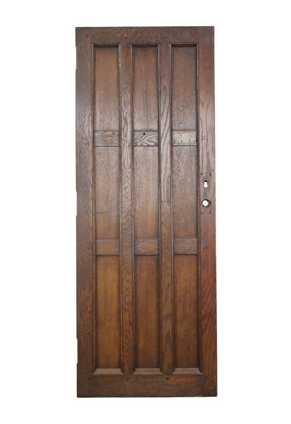 Entry Doors - Arts & Crafts 9 Pane Dark Oak Wood Entry Door 78.75 x 29.625