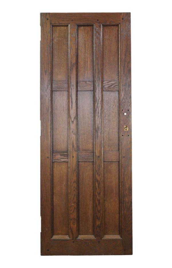 Entry Doors - Arts & Crafts 9 Pane Dark Oak Wood Entry Door 79 x 29.6