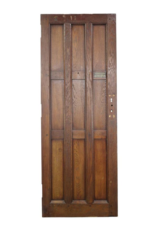 Entry Doors - Arts & Crafts 9 Pane Dark Oak Wood Entry Door 79 x 29.75