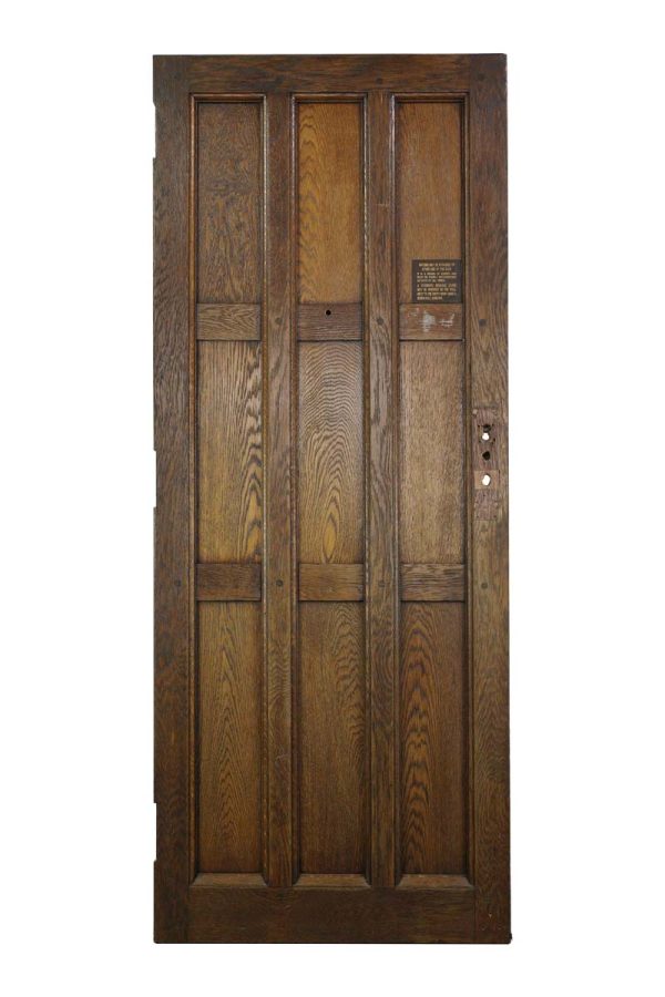 Entry Doors - Arts & Crafts 9 Pane Dark Oak Wood Entry Door 79 x 31.5