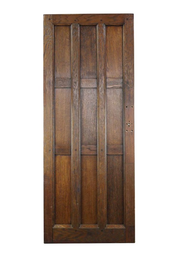 Entry Doors - Arts & Crafts 9 Pane Dark Oak Wood Entry Door 79 x 31.75