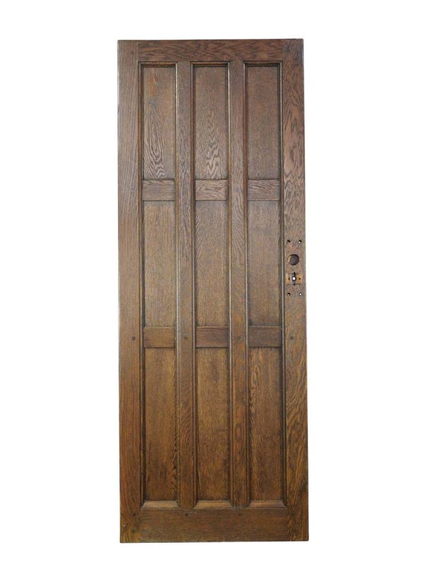 Entry Doors - Arts & Crafts 9 Pane Dark Oak Wood Entry Door 79.1 x 29.5