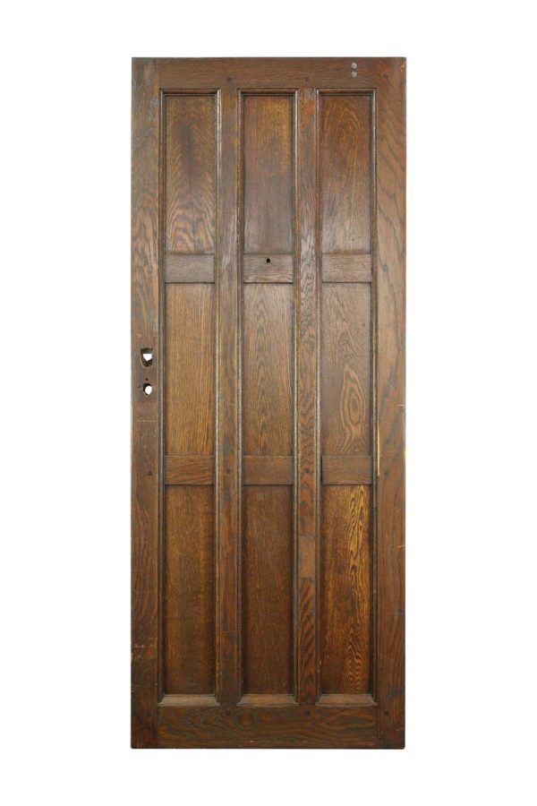 Entry Doors - Arts & Crafts 9 Pane Dark Oak Wood Entry Door 79.187 x 31.5