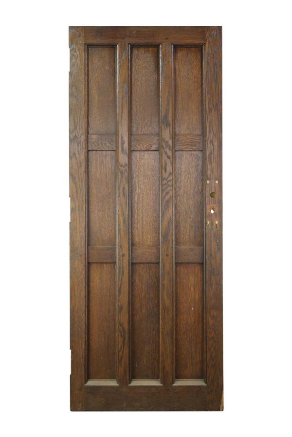 Entry Doors - Arts & Crafts 9 Pane Dark Oak Wood Entry Door 79.25 x 31.5