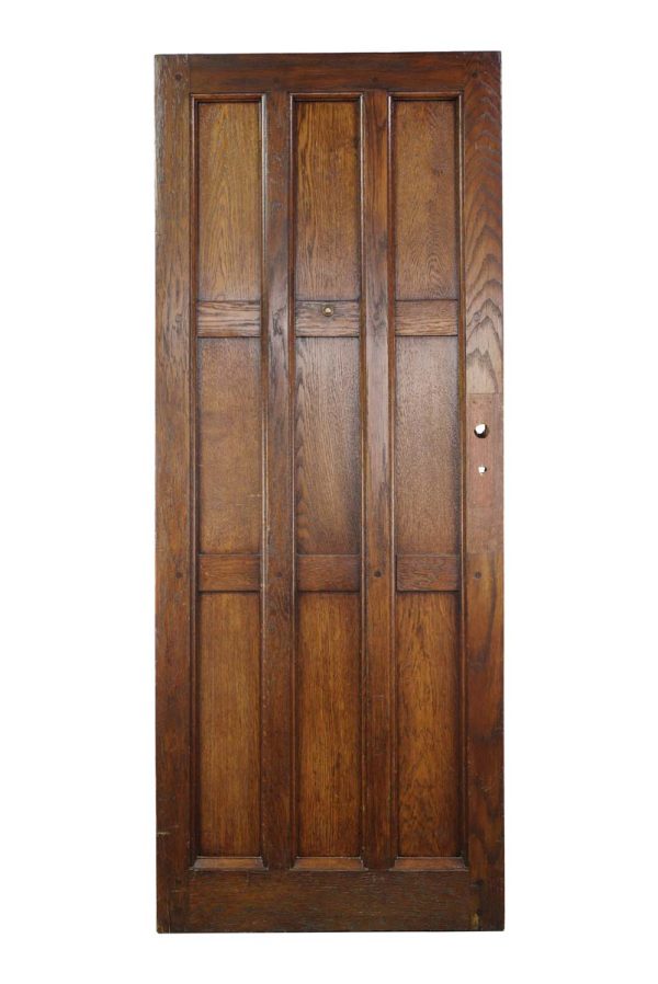 Entry Doors - Arts & Crafts 9 Pane Dark Oak Wood Entry Door 79.75 x 31.75