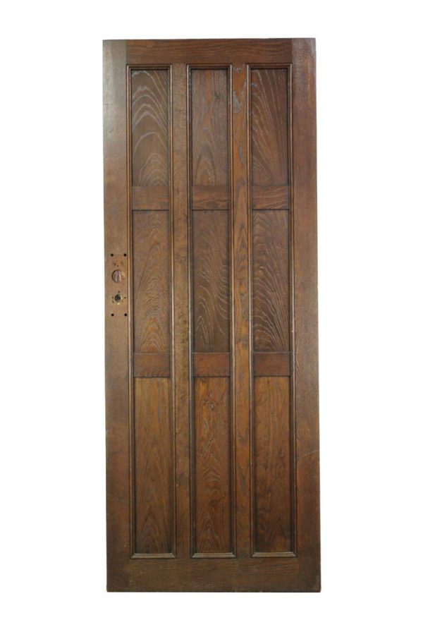 Entry Doors - Arts & Crafts 9 Pane Dark Oak Wooden Entry Door 76.75 x 29.75