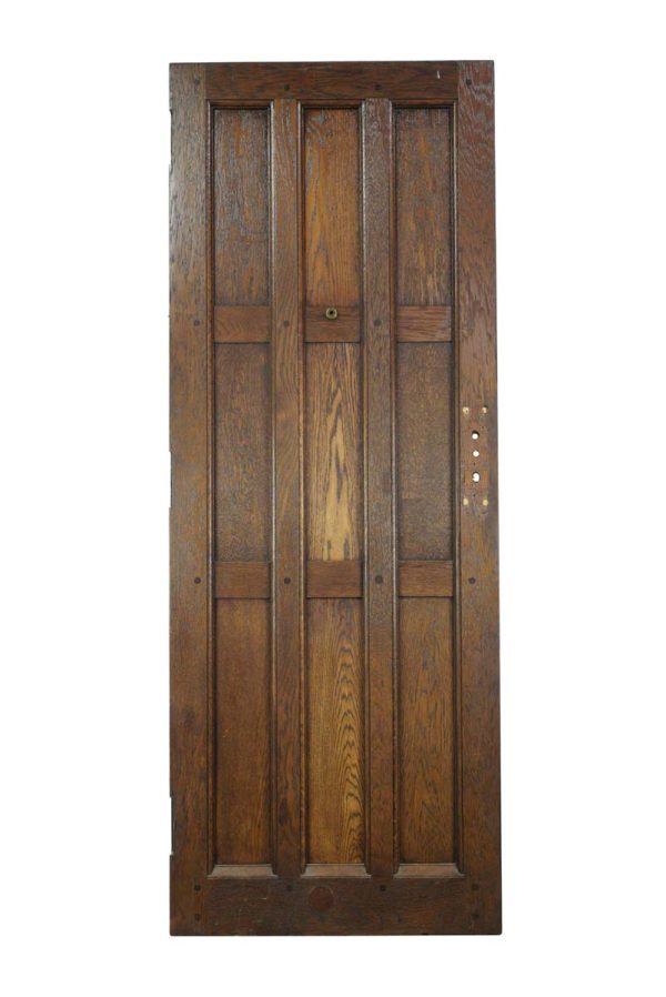 Entry Doors - Arts & Crafts 9 Pane Dark Oak Wooden Entry Door 79 x 29.75