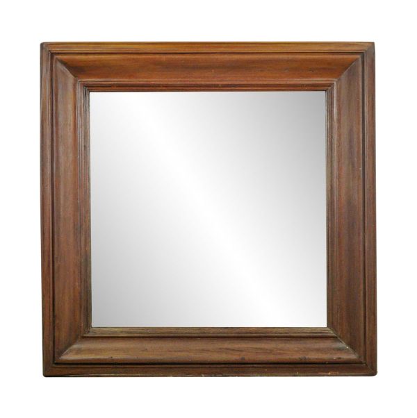 Famous Building Artifacts - 1905 Cuban Mahogany Plaza Hotel Square Wall Mirror