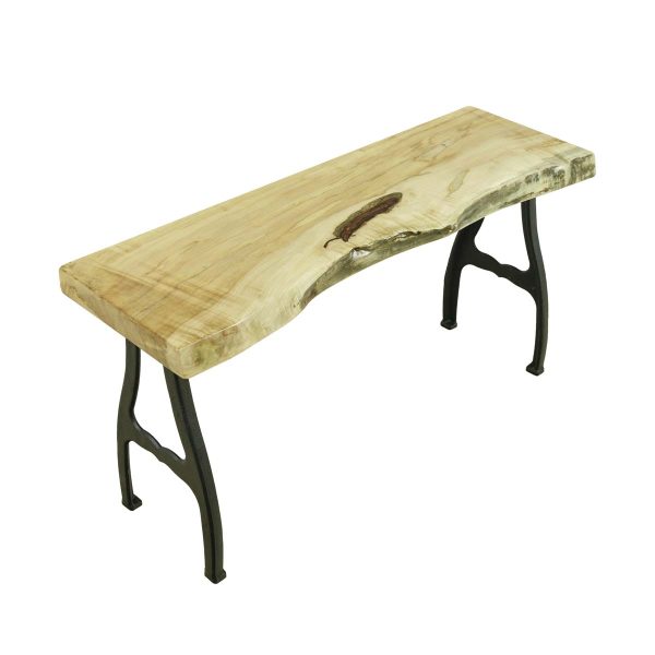 Farm Tables - Handcrafted 36 in. Live Edge Maple Cast Iron Legs Bench