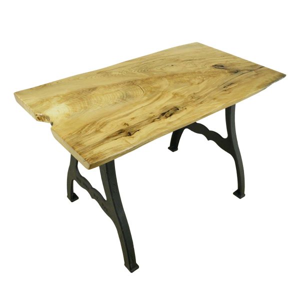 Farm Tables - Handcrafted 4 ft Live Edge Maple NY Iron Legs Dining Table